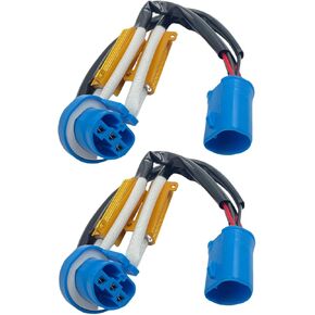 2 Pack HB5 9007 LED Resistor Kit 50W 8 ohm Headlight Bulb Relay Harness Turn Signal Bulb Relay Harness Adapter Anti Flicker Error Decoder Warning Canceller