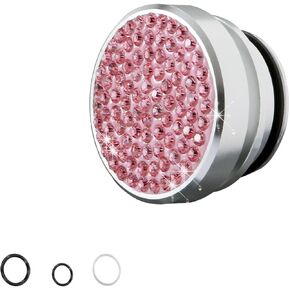 Augeny Bling Car Cigarette Lighter Plug Cover, Crystal Automotive Cigarette Lighter Plug Button Cover, Universal Dustproof Lighter Cover, Vehicle Interior Decor Accessories for Most Cars (Pink)