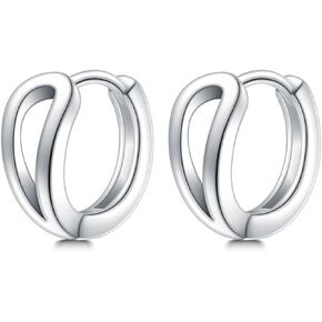 CHIC & ARTSY Huggie Hoop Earrings 925 Sterling Silver Huggie Hoop Earrings for Women Hypoallergenic Sterling Silver Small Huggie Hoop Earrings for Women