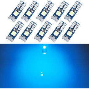 1797 T5 LED Bulb Dashboard Dash Lights Ice Blue 8000K 3030 SMD Wedge Base for Car Truck Instrument Indicator Air Conditioning AC Lamp Auto Interior Accessories Kit Bright 12V 1W Pack of 10