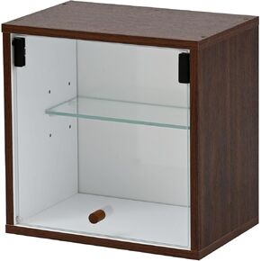 PaletteLife Curio Cabinet Box 3 Tier Collection Case Rack Shelf Storage Otaku Wood Grain Glass Brown BLT-622BR