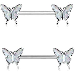 2022 Charm Butterfly Nipple Barbell 14g Colorful Charming Nipple Piercing Animals Jewelry Nipple Ring Bar Body Piercing Jewelry for Women
