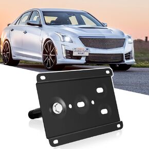 New Front Tow Hook License Plate Bracket Holder Compatible with 2008-2013 Cadillac CTS and CTS-V, 2013-2019 ATS No Drill Front Bumper License Plate Mounting Kit License Plate Frame Accessories