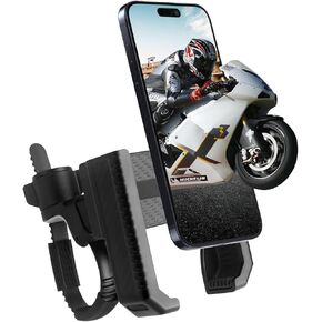 Bike Phone Holder Mount, Motorcycle Phone Mount Holder, Motorcycle Handlebar Cell Phone Clamp, Motorcycle Electric Scooter Bike Accessories for iPhone 16 15 14 13 12 11 Pro Max Plus Mini, 4.7-7"Phone