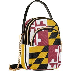 Patriot Cell Phone Purse Maryland Flag Crossbody Handbag Durable Shoulder Bag Sturdy Travel Pouch Compact Chic Bag for Women Everyday Use Country Flag Holiday Birthday Gift