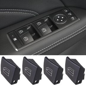 4 قطع غطاء زر تبديل نافذة السائق الأمامي متوافق مع مرسيدس بنز W204 C-Class W212 C180 C200 C220 C250 C300 C350 C63 AMG E200 E220 E250 E300 E350 E500 E63 W166 X166 A2049055402