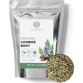 Organic Licorice Root 1 lb. (16 oz.), USDA Certified Organic Licorice Root Tea, Licourice Root, Bulk Licorice Root Chopped, Liquorice, Raiz de Regaliz Licrice Root, Glycyrrhiza glabra, Cut & Sifted