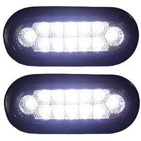 6 "البيضاوي LED احتياطية عكس الضباب الضوء الأبيض ث جروميت التوصيل شاحنة مقطورة كروم عاكس ضوء قوي 2 قطعة