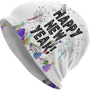 Happy New Year Multifunction Beanie Hat for Men Women Fashion Scarf Soft Stretch Skull Cap
