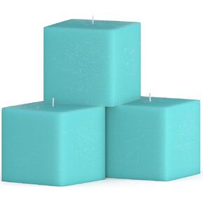 CANDWAX 3x3 Square Candle Set of 3 - Long Lasting Candles Unscented Dripless - Perfect as Home Decor or Wedding Candles - Square Candles White in Kuwait