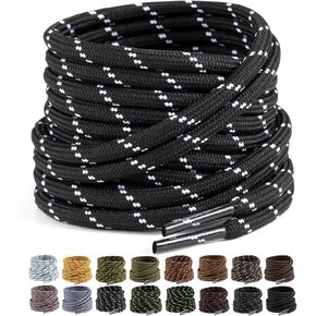 2 Pairs Work Boots Shoe Laces 4.5mm Heavy Duty Hiking Shoelaces for Men & Women