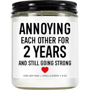 2 Years Candle, 2 Year Anniversary, Gifts for Him, Her, Boyfriend, Girlfriend, Cotton 2nd Anniversary, Gifts for Couple, 2nd Wedding Anniversary, Gifts for Wife, Husband, Funny Gifts