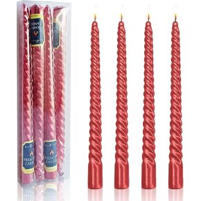 Taper Candle Spiral Candlesticks - Gedengni 7 Inch Metallic Twisted Candles Long Candle Sticks Colorful Tapered Candles for Table Decor Housewarming Gift Idea,2S12S-4MT-WHTBLU