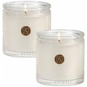 Aromatique Smell of Spring Set of 2 Textured Glass Scented Jar Candle