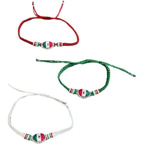 الغداء المال المكسيك العلم المكسيكي قابل للتعديل المعصم التفاف سوار حبل سوار الصداقة سوار الخلخال مجوهرات للنساء - سوار فخر المكسيك - ألوان متنوعة - يتضمن سوار واحد in Kuwait