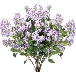 10 Pcs 30" Artificial Lilac Flowers Fake Delphinium Antirrhinum Stem Flower Silk Purple Artificial Flower Branch Real Touch Floral Arrangement for Vase Centerpieces Wedding Bouquet Home