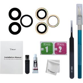 Rear Camera Lens Glass Replacement for iPhone 14 Pro & 14 Pro Max Pre-Installed Adhesive with Installation Manual and Repair Tool Kits(2 Packs) in Kuwait