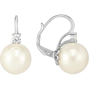 925 Sterling Silver Coated Shell Pearl Dangle Earrings