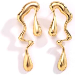 Irregular Waterdrop Earrings for Women,Minimalist Abstract Geometric Dangle Drop Earrings Statement Jewelry Gifts