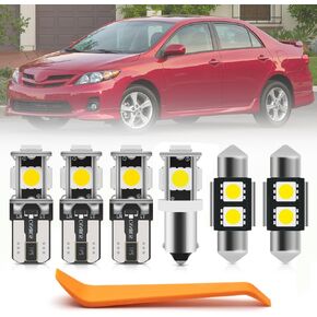 7pcs LED Interior Lights Bulb Kit for Toyota Corolla 1998 1999 2000 2001 2002 Super Bright 6000K LED Interior Map Dome Trunk License Plate Light Bulbs + Install Tool