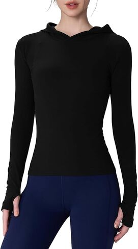 altiland UPF 50+ Buttery Soft Long Sleeve Shirts for Women, Workout Running Athletic Outdoor Tops with Hood and Thumb Holes in Saudi Arabia