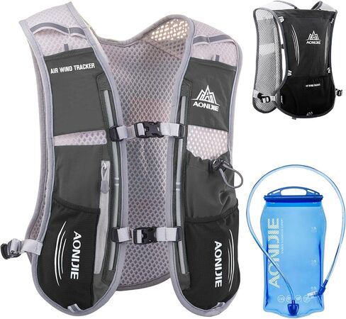 Azarxis Hydration Running Vest Backpack Pack 5L for Women Men Jogging Trail Race Marathon Cycling Hiking Accessories (Mint Blue with 500ml Soft Flask) in Kuwait