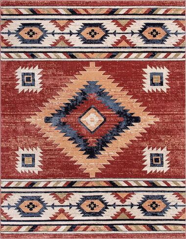 سجادة منطقة ميدالية تقليدية حمراء منسوجة جيدًا (9'3" × 12'6") in Kuwait