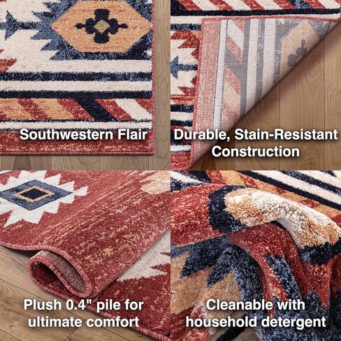 سجادة منطقة ميدالية تقليدية حمراء منسوجة جيدًا (9'3" × 12'6") in Kuwait