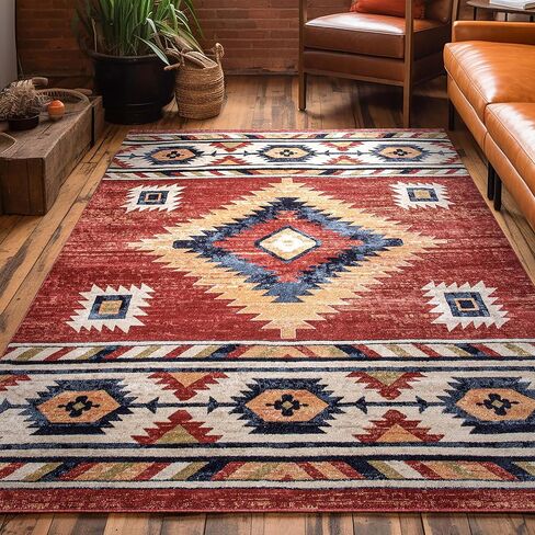 سجادة منطقة ميدالية تقليدية حمراء منسوجة جيدًا (9'3" × 12'6") in Kuwait