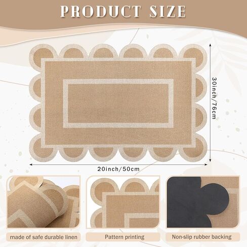 سجادة صدفية مقاس 30 × 20 بوصة، سجادة مدخل المزرعة غير قابلة للانزلاق، سجادة باب أمامية بوهو مع دعم مطاطي، سجادة دخول محايدة قابلة للغسل، سجادة منطقة صدفية للحمام الداخلي والخارجي وغرفة النوم والمطبخ in Kuwait