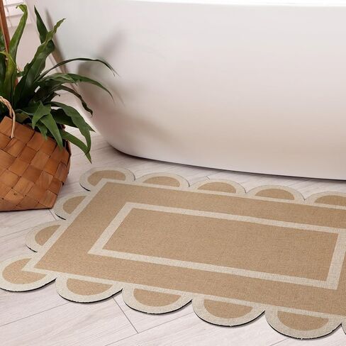 سجادة صدفية مقاس 30 × 20 بوصة، سجادة مدخل المزرعة غير قابلة للانزلاق، سجادة باب أمامية بوهو مع دعم مطاطي، سجادة دخول محايدة قابلة للغسل، سجادة منطقة صدفية للحمام الداخلي والخارجي وغرفة النوم والمطبخ in Kuwait