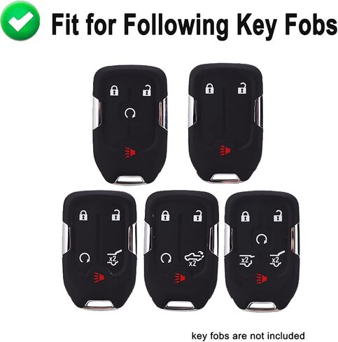 Key Fob Cover Case Fit for GMC Sierra Acadia Terrain Yukon Chevy Silverado Suburban Tahoe (Red) in Kuwait