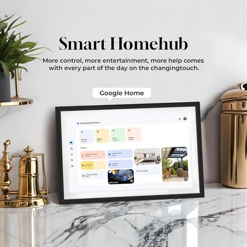 Changing 15.6" Smart Display F16s|Canvas touchscreen丨Google Calendar&HomeHub&Assistant丨Smart TV丨Gift for Family丨Music Frame丨Wireless Kid Artworks Digital Picture Frame (F16-White Wood-Ink Stylus) in Kuwait