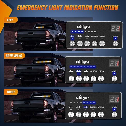 Nilight 144LED مستشار المرور ستروب ضوء بار مع وحدة تحكم العنبر الأبيض أضواء تحذير الطوارئ المخاطر الداخلية الأمامية / الخلفية الزجاج الأمامي ضوء وامض للسيارات المحراث الشاحنات ومركبات البناء in Saudi Arabia