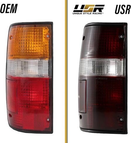 USR 89-95 Pickup Tail Lights - Stock Replacement Rear Tail Lamps Set (Left + Right) Compatible with 1989-1995 Toyota Pickup Truck 2WD 4WD (Red/Clear Lens, Plug and Play 6 Bulbs and Sockets Included) in Kuwait