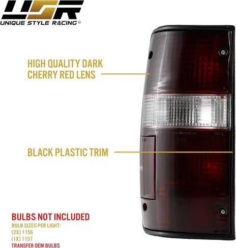 USR 89-95 Pickup Tail Lights - Stock Replacement Rear Tail Lamps Set (Left + Right) Compatible with 1989-1995 Toyota Pickup Truck 2WD 4WD (Red/Clear Lens, Plug and Play 6 Bulbs and Sockets Included) in Kuwait