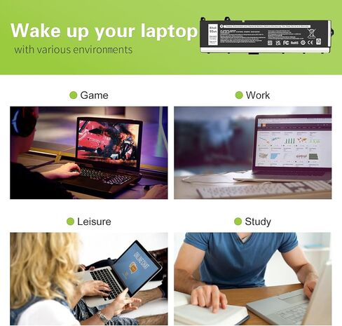 بطارية كمبيوتر محمول GJKNX لأجهزة Dell Latitude 5580 5480 5YHR4 5280 5288 5488 5590 5591 5490 5491 5495 E5480 E5580 E5490 E5590 Precision 15 3520 3530 Series GD1JP DY9NT 68Wh 7.6 فولت in Saudi Arabia