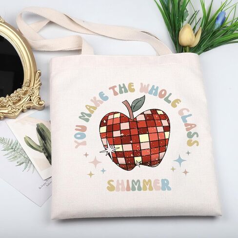 KUIYAI Teacher Appreciation Tote Bag Teacher Era Gift Teaching Gift Teacher Day Gift You Make The Whole Class Shimmer Handbag in Saudi Arabia