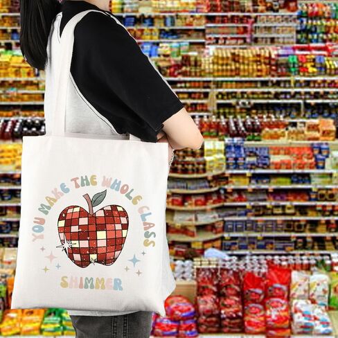 KUIYAI Teacher Appreciation Tote Bag Teacher Era Gift Teaching Gift Teacher Day Gift You Make The Whole Class Shimmer Handbag in Saudi Arabia