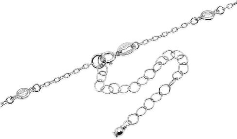 B. BRILLIANT Short Collar Choker CZ Station Chain Necklace for Women Sterling Silver Necklaces, 13 Inches plus 3 Inch Extender in Saudi Arabia
