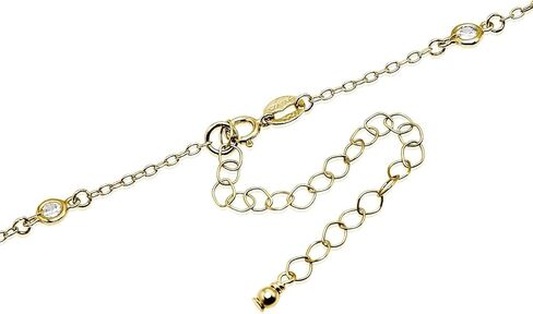 B. BRILLIANT Short Collar Choker CZ Station Chain Necklace for Women Sterling Silver Necklaces, 13 Inches plus 3 Inch Extender in Kuwait
