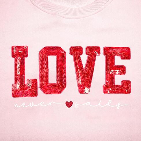 سويت شيرت VILOVE لعيد الحب للنساء، Love Never Fails، هوديي Love Never Fails، بلوفر مسيحي بأكمام طويلة in Kuwait