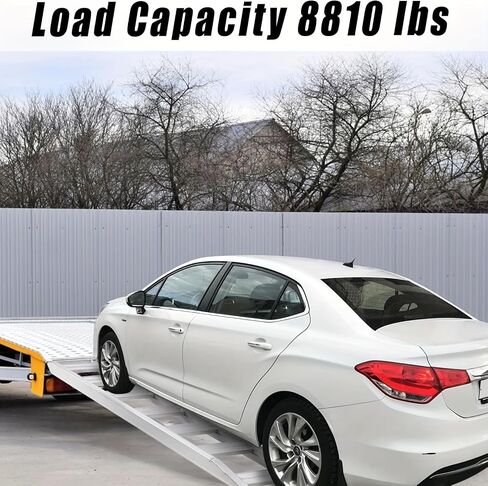 7.5 FT Aluminum Loading Ramps for Pickup Trucks, 750 LBS Folding Powersports Ramps, Trailers Ramp with Load Straps for Motorcycles, ATV/UTV, Lawn mowers, Tractors, 89" L x 11" W, 1Pc in Saudi Arabia
