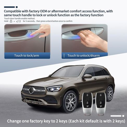 EASYGUARD Smart Key PKE keyless Entry System fit for 2014+ Benz FBS4 with Factory OEM Push Start Button & Comfort Access Plug Play Installation (ESW31202-N-PP-BE2) in Saudi Arabia