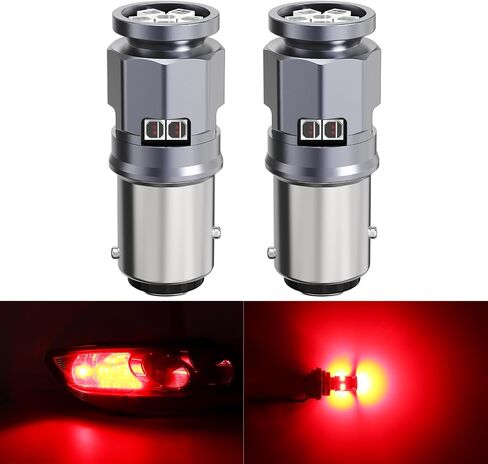 1157 LED Bulb Red for Brake Tail Lights, BAY15D P21/5W 1016 1034 1154 1196 2057 LED Bulbs for Backup Reverse/Parking/Brake Tail/Hazard Flasher/Turn Signal Light, Pack of 2 in Kuwait