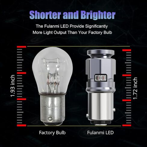 1157 LED Bulb Red for Brake Tail Lights, BAY15D P21/5W 1016 1034 1154 1196 2057 LED Bulbs for Backup Reverse/Parking/Brake Tail/Hazard Flasher/Turn Signal Light, Pack of 2 in Kuwait