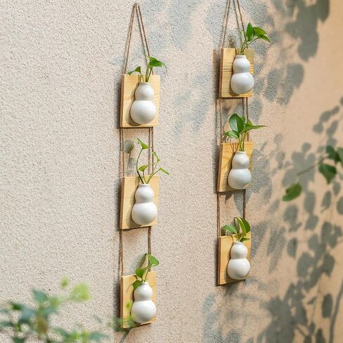 Boho Wall Decor for Bathroom - Small Wall Propagation for Indoor Plants - Hanging Planter Vase for Artificial Flowers in Saudi Arabia
