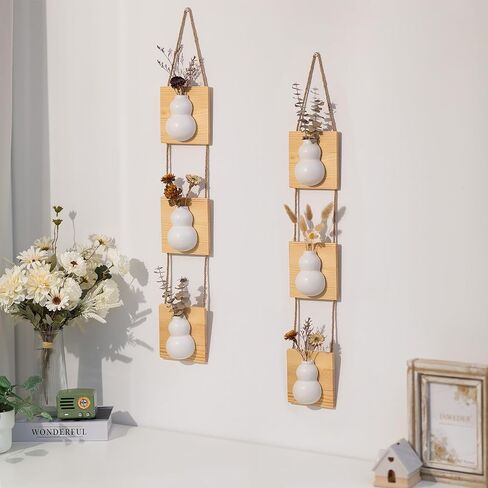 Boho Wall Decor for Bathroom - Small Wall Propagation for Indoor Plants - Hanging Planter Vase for Artificial Flowers in Saudi Arabia