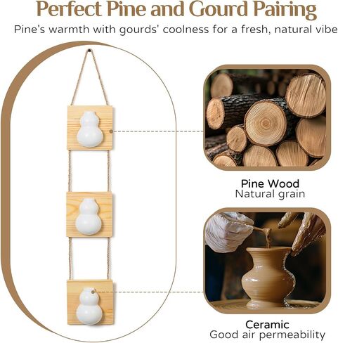 Boho Wall Decor for Bathroom - Small Wall Propagation for Indoor Plants - Hanging Planter Vase for Artificial Flowers in Saudi Arabia