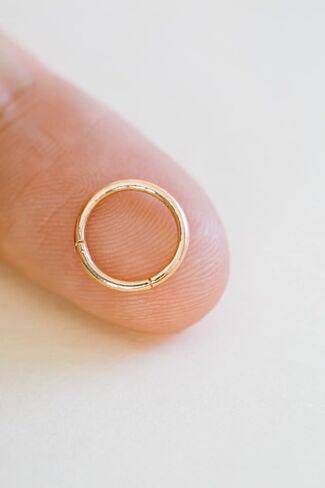14K Solid Gold 18g Tragus Cartilage Helix Daith Snug Conch Jewelry Hoop Clicker Ring in Saudi Arabia